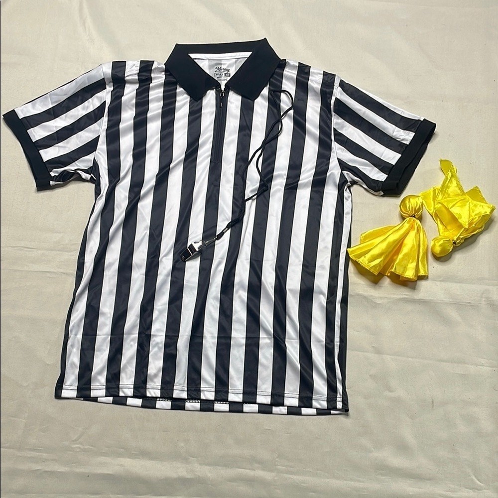 MUSSAY Black & White Stripped Referee Shirt - Picture 2 of 5